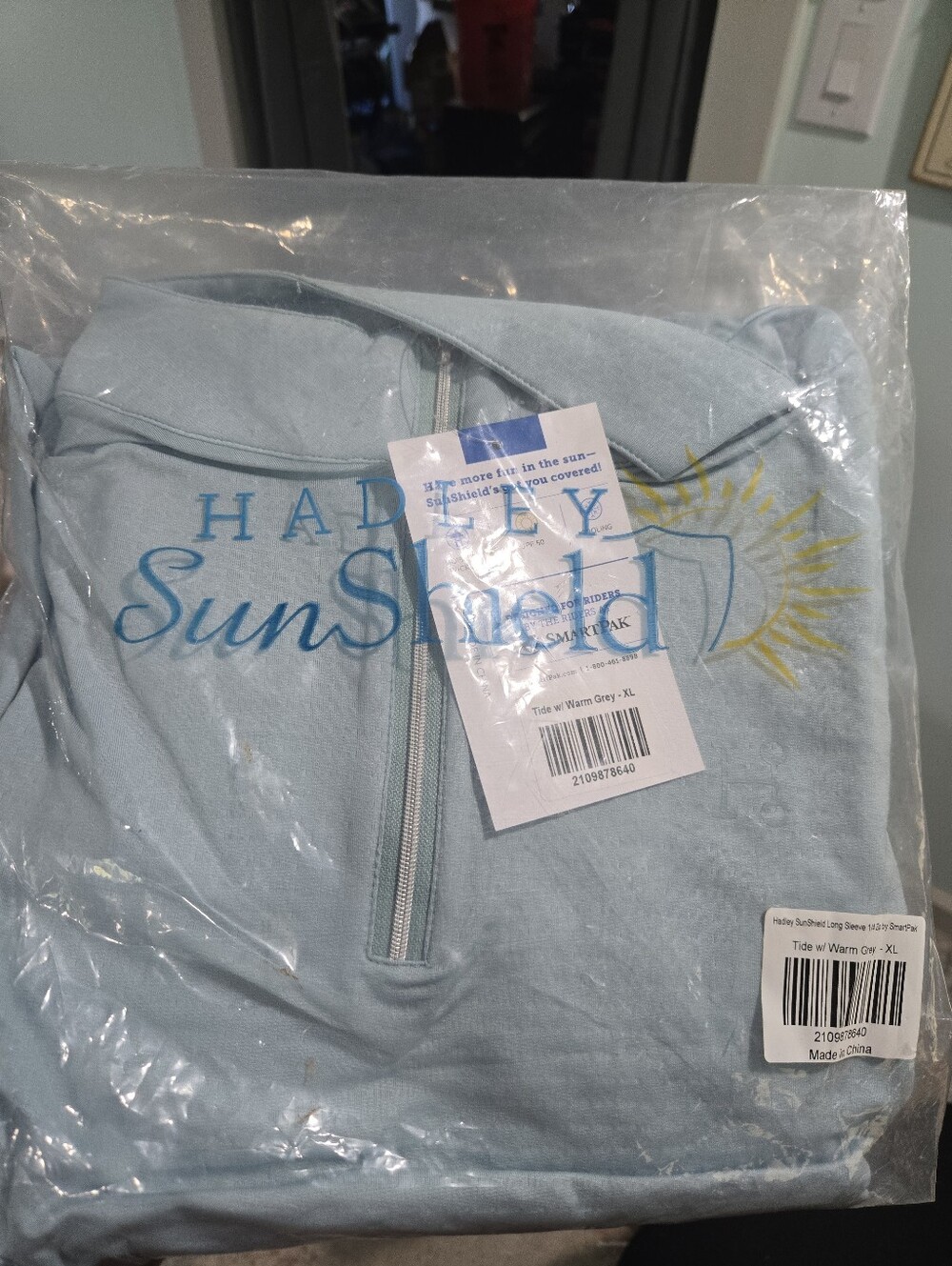 Smartpak Hadley Long Sleeved 1/4 Zip Sunshirt Tide Warm Gray